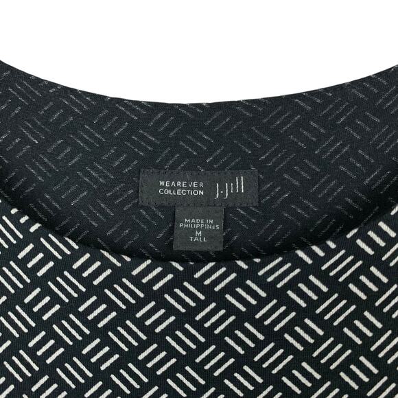 J Jill Wearever Collection Dress Sleeveless Layered Black Shift Women's M Tall - Picture 3 of 7